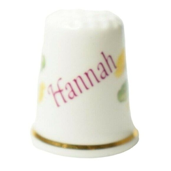 Raesuevic Ceramics Yellow Hibiscus Hannah Collectible China Souvenir Thimble - Picture 1 of 5